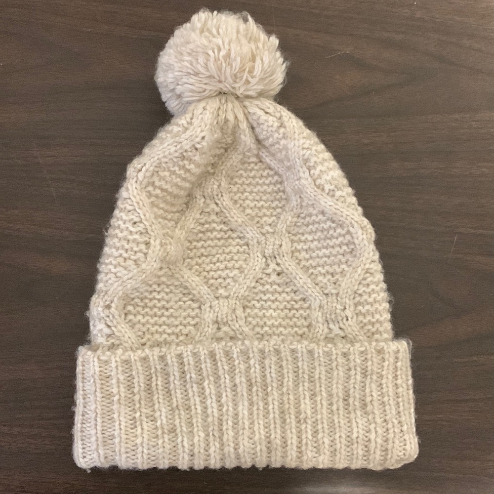 cute white knit hat